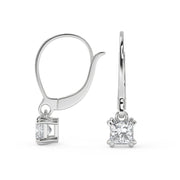 Alexia Princess Cut Double Prong Earrings Leverback - Nivetta